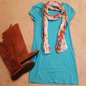 Faded Glory Teal T-Shirt Dress